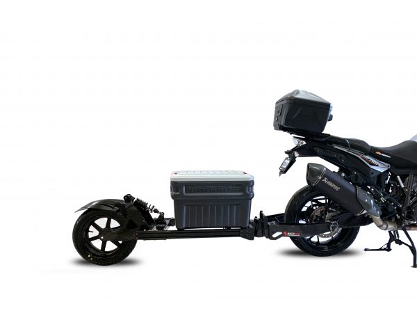 Motorcycle Short Trailer with 90L Rubbermaid