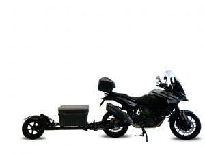 Motorcycle Short Trailer with 90L Rubbermaid