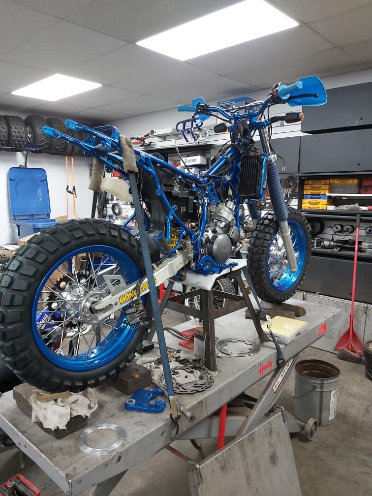 custom powder coating job on motorcycle
